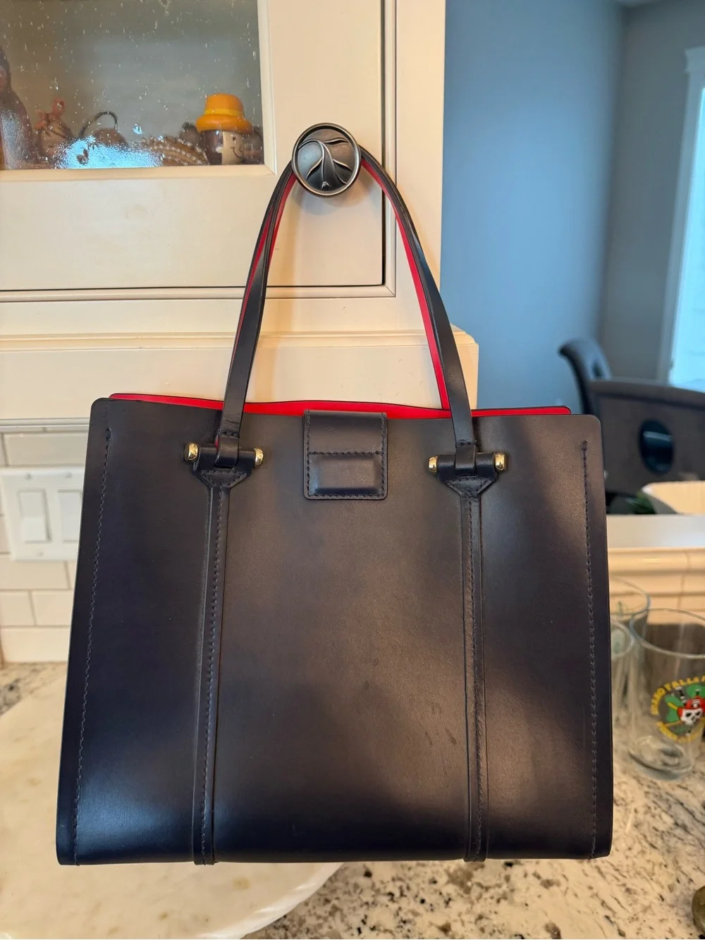 Kate spade Navy and Red Structured Tote Bag for Women
